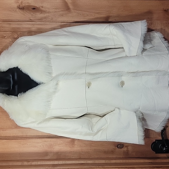 Women's White Teddy Jacket - Picture 2 of 16